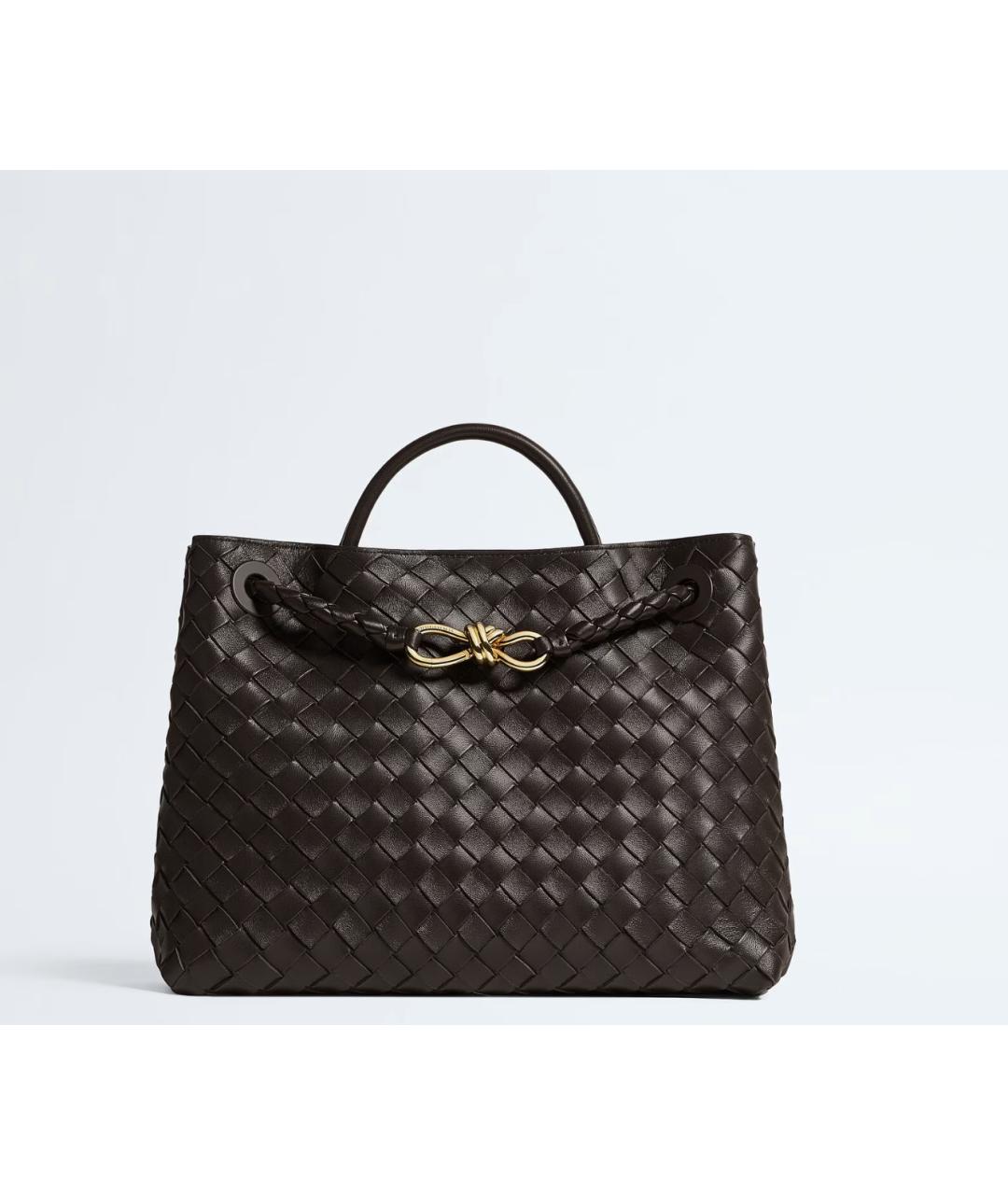 BOTTEGA VENETA Коричневая кожаная сумка с короткими ручками, фото 4