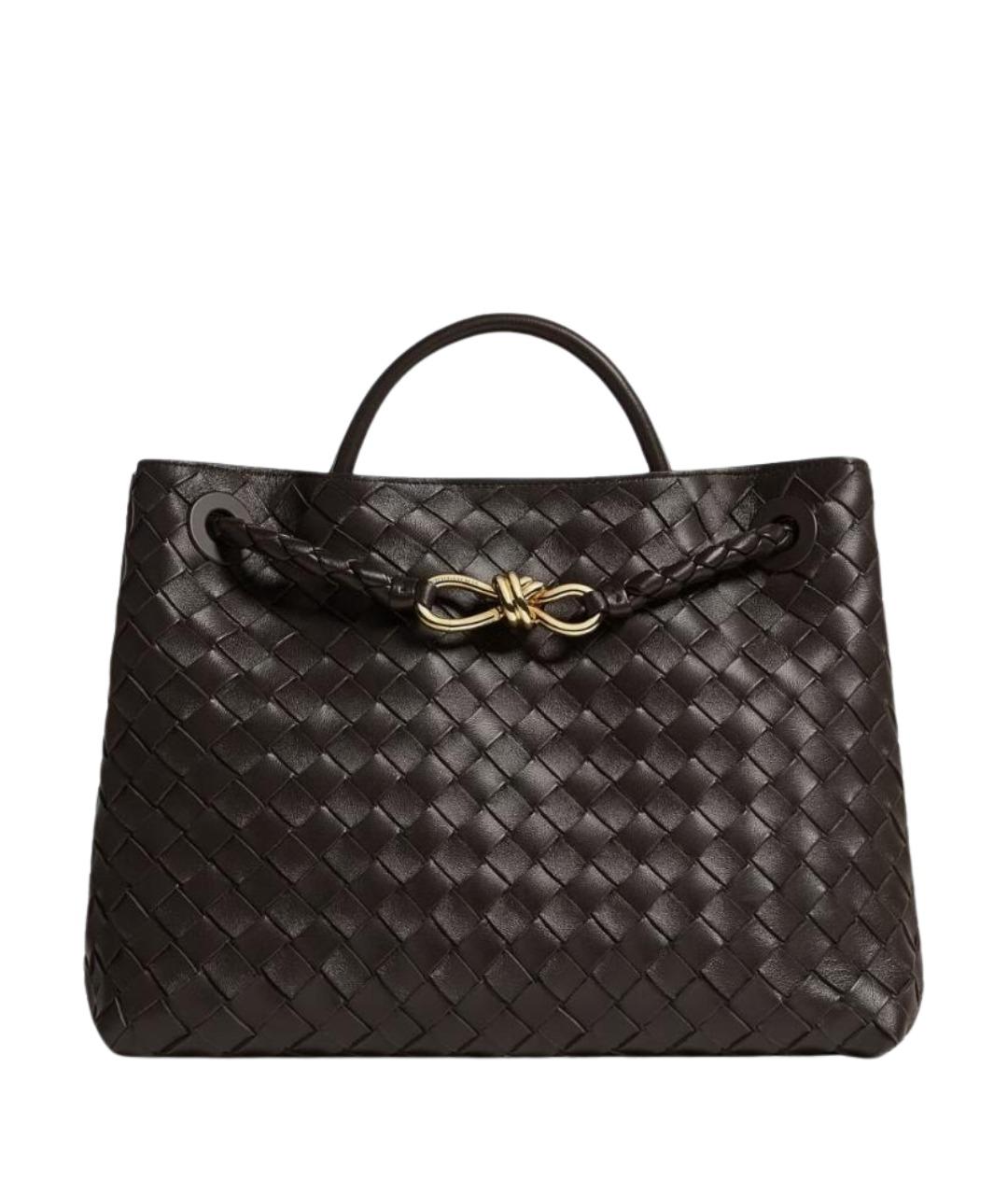 BOTTEGA VENETA Коричневая кожаная сумка с короткими ручками, фото 1
