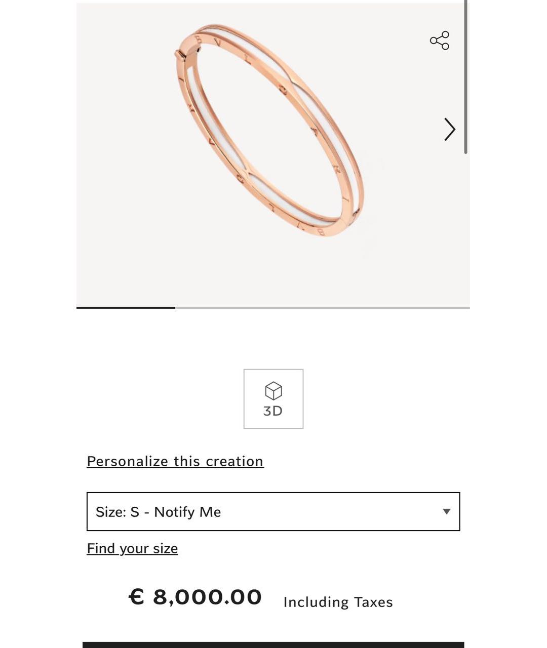 BVLGARI Белый браслет из розового золота, фото 5