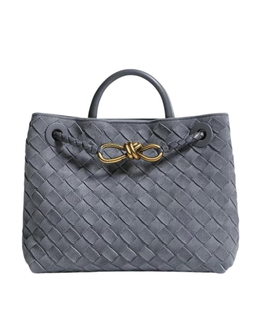 BOTTEGA VENETA Серая замшевая сумка через плечо, фото 1
