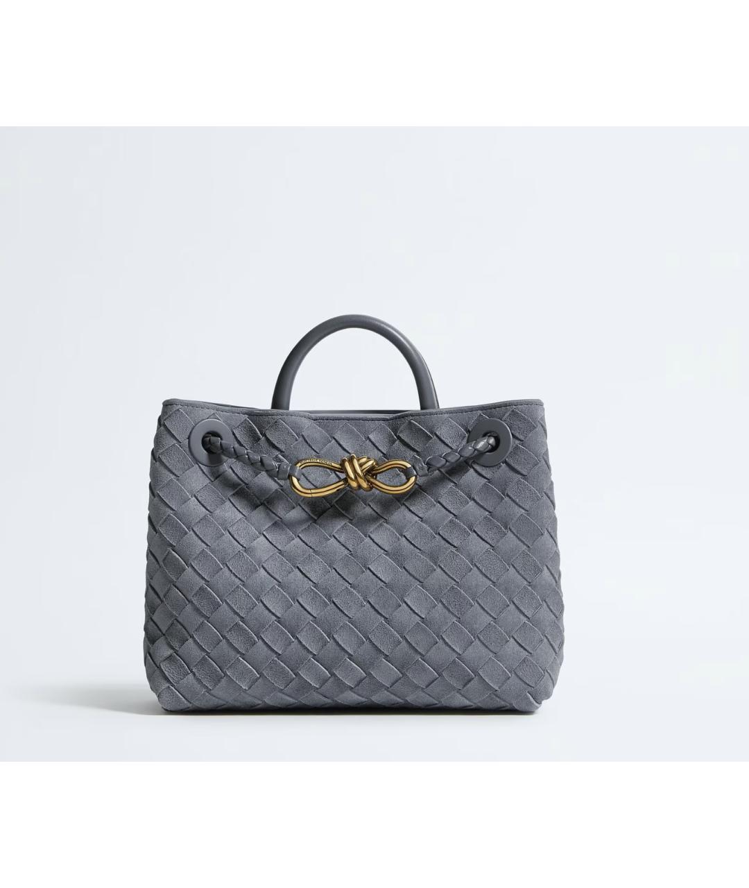 BOTTEGA VENETA Серая замшевая сумка через плечо, фото 4