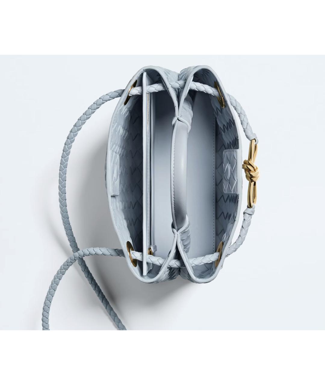 BOTTEGA VENETA Голубая замшевая сумка через плечо, фото 3
