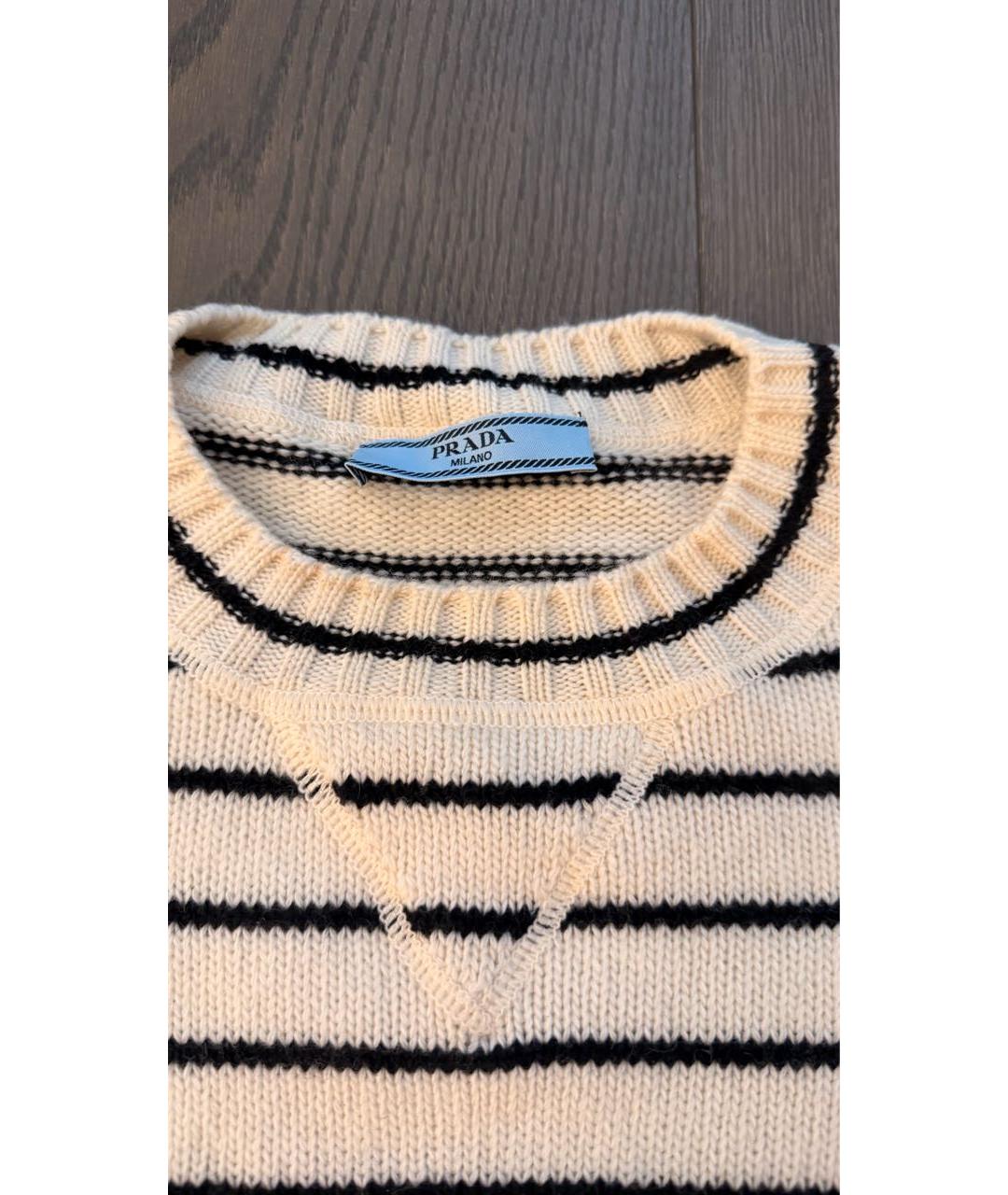 PRADA Белый джемпер / свитер, фото 3