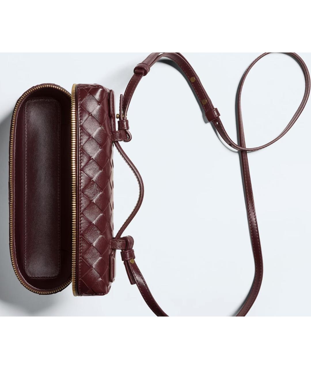 BOTTEGA VENETA Бордовая кожаная сумка через плечо, фото 3