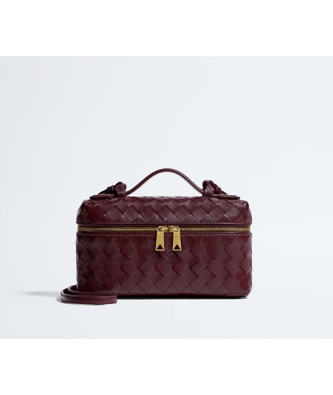 BOTTEGA VENETA Бордовая кожаная сумка через плечо, фото 4