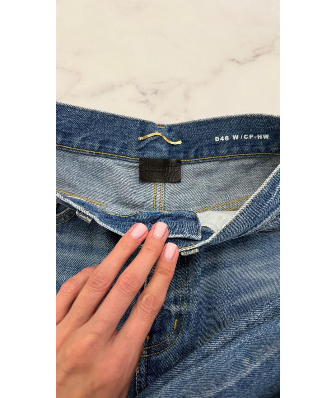 SAINT LAURENT Синие прямые джинсы, фото 3