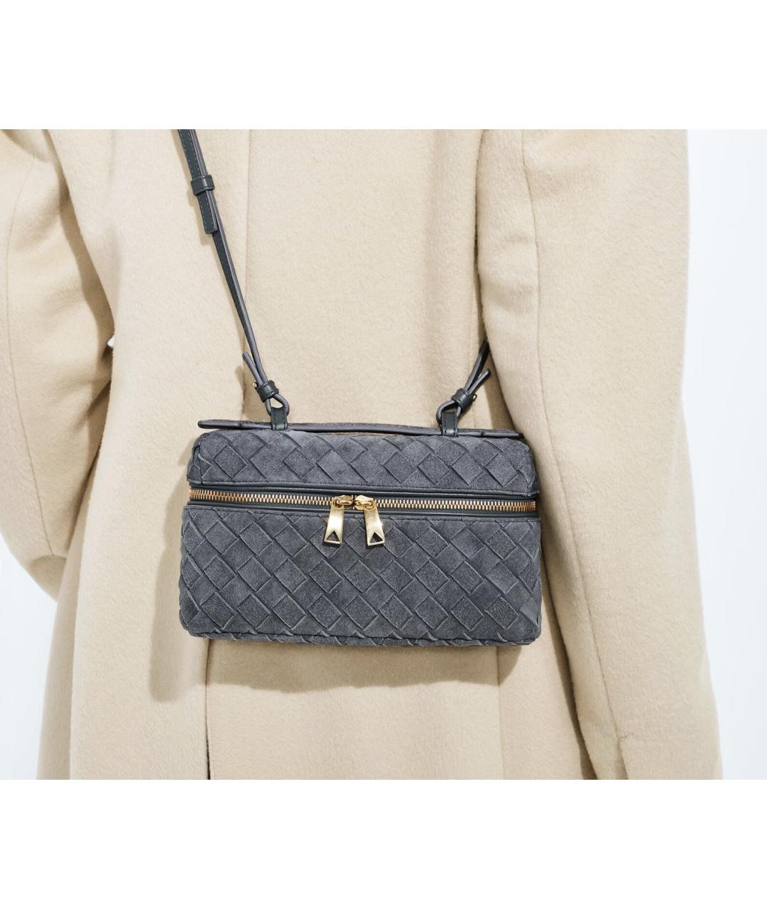 BOTTEGA VENETA Серая замшевая сумка через плечо, фото 2