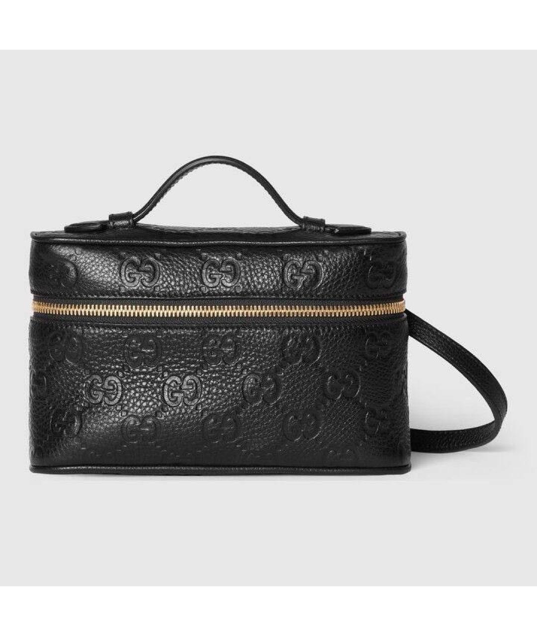 GUCCI Черная кожаная сумка через плечо, фото 8