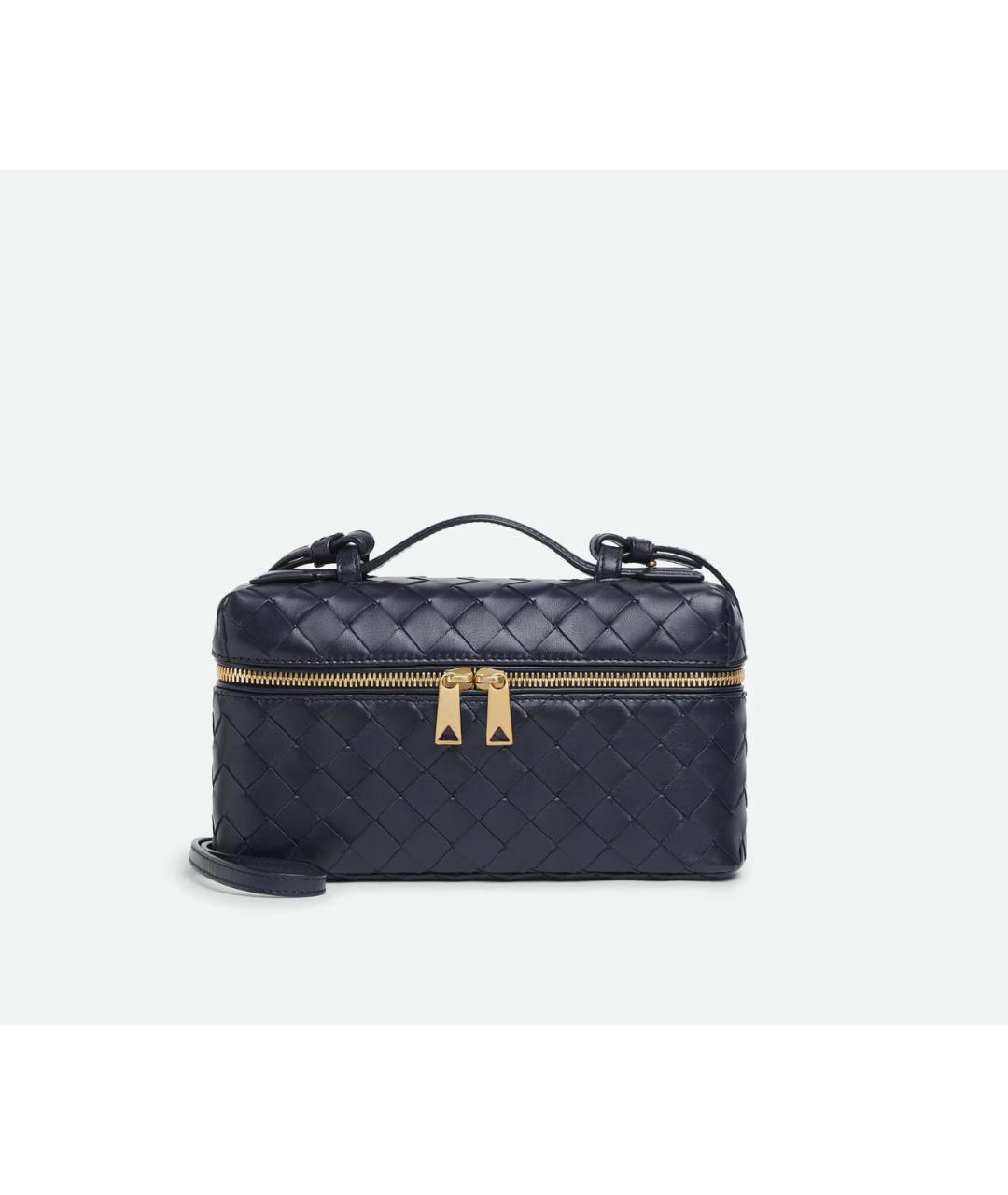BOTTEGA VENETA Темно-синяя кожаная сумка через плечо, фото 4