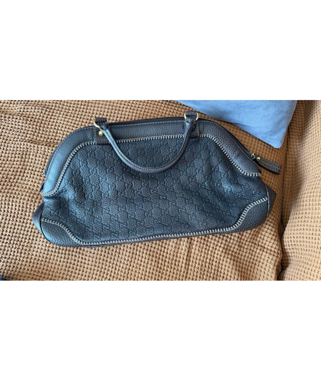 GUCCI Коричневая кожаная сумка с короткими ручками, фото 2