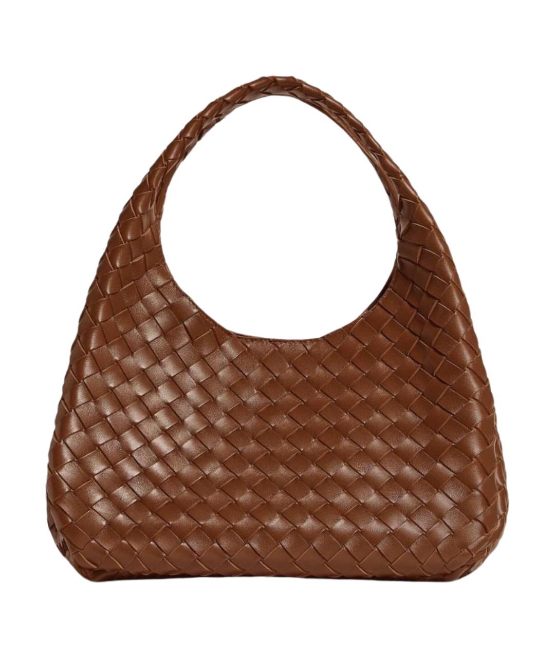 BOTTEGA VENETA Коричневая кожаная сумка с короткими ручками, фото 1