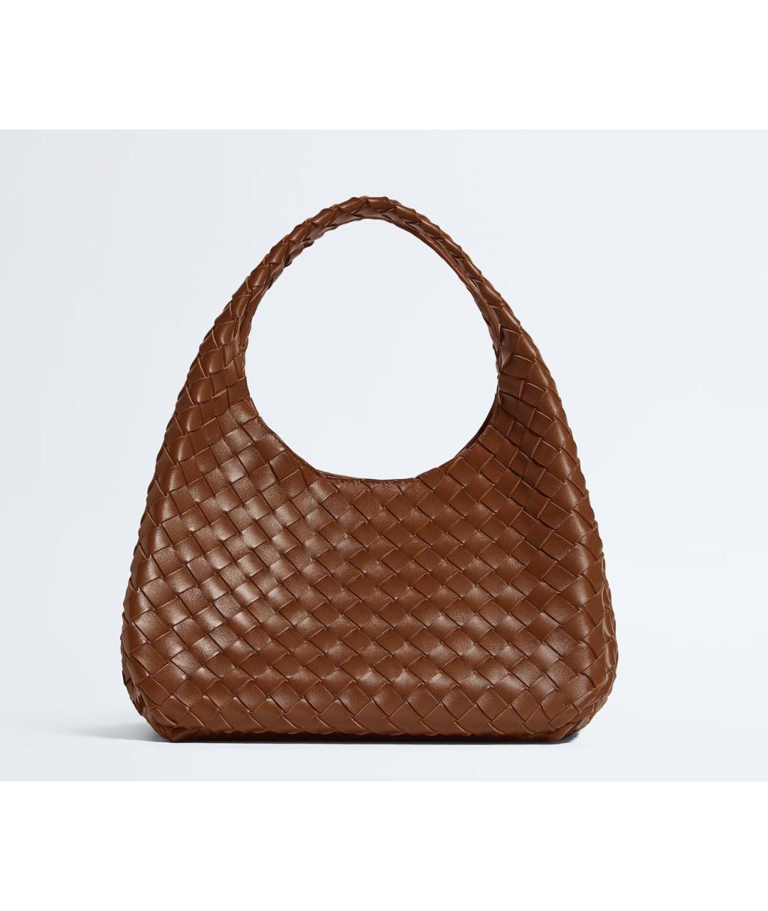 BOTTEGA VENETA Коричневая кожаная сумка с короткими ручками, фото 4
