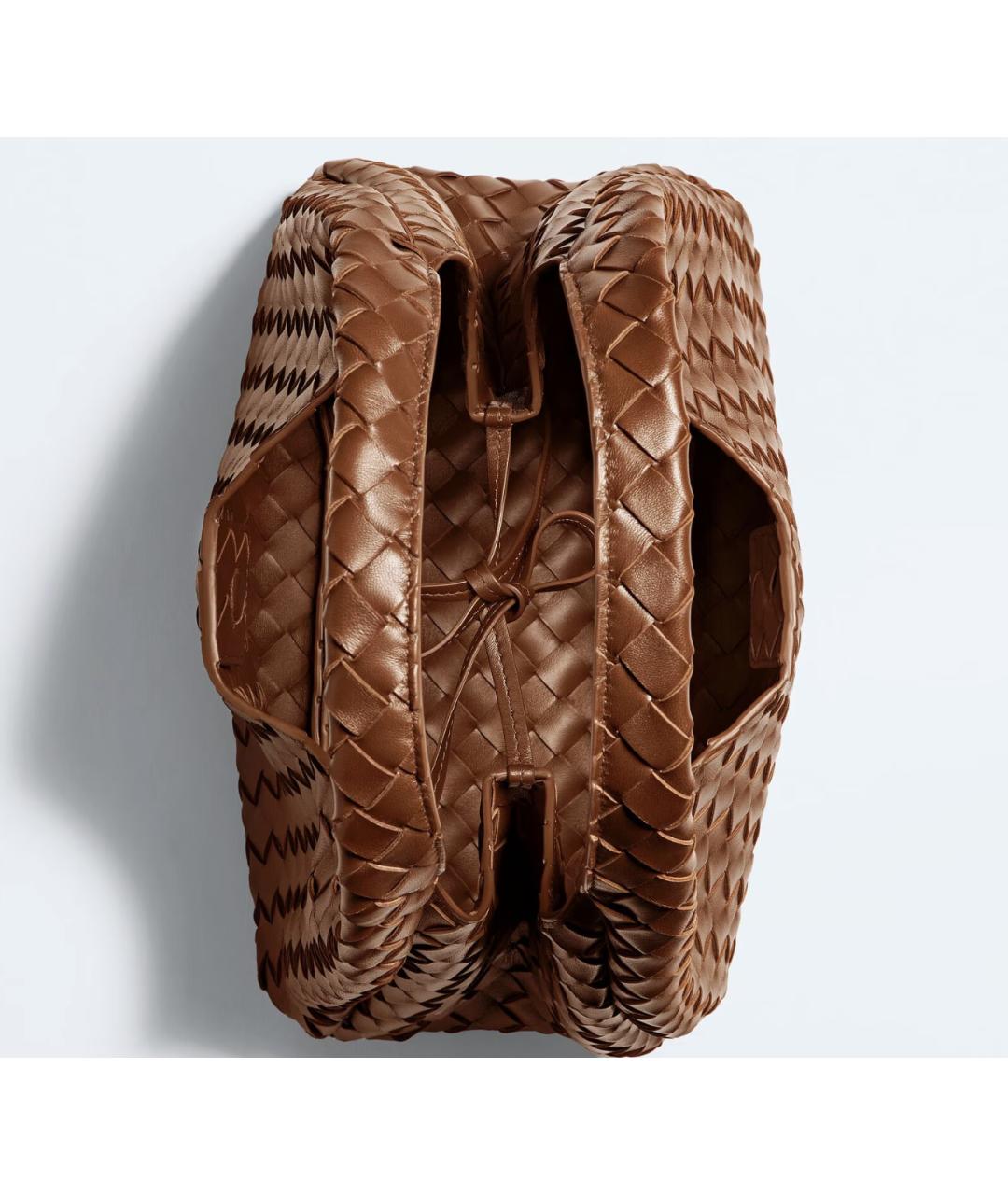 BOTTEGA VENETA Коричневая кожаная сумка с короткими ручками, фото 3