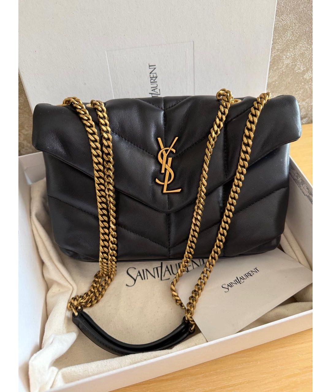 SAINT LAURENT Черная кожаная сумка через плечо, фото 4
