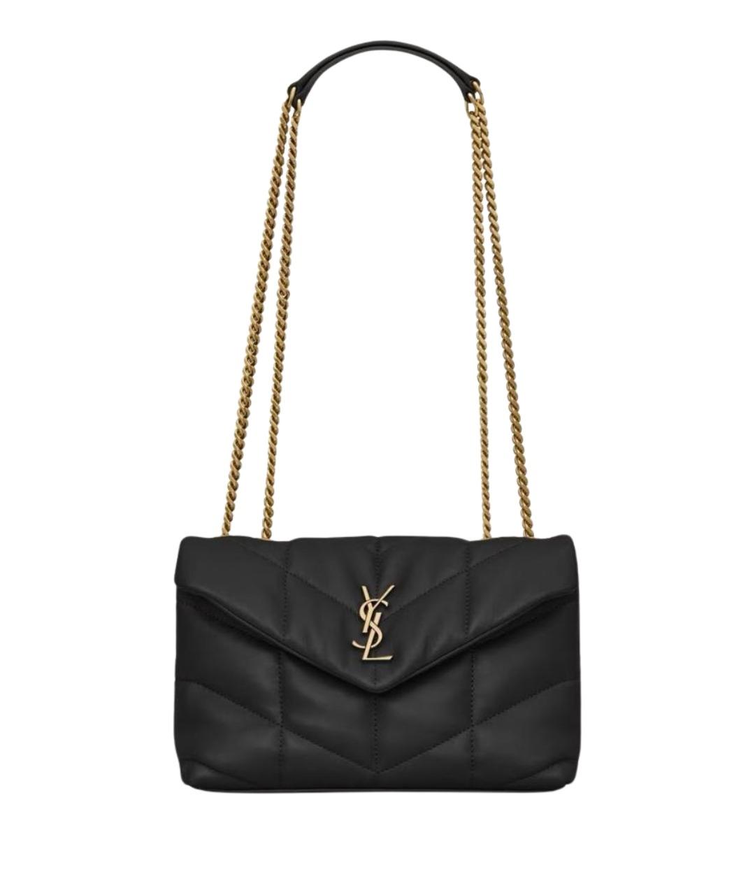 SAINT LAURENT Черная кожаная сумка через плечо, фото 1