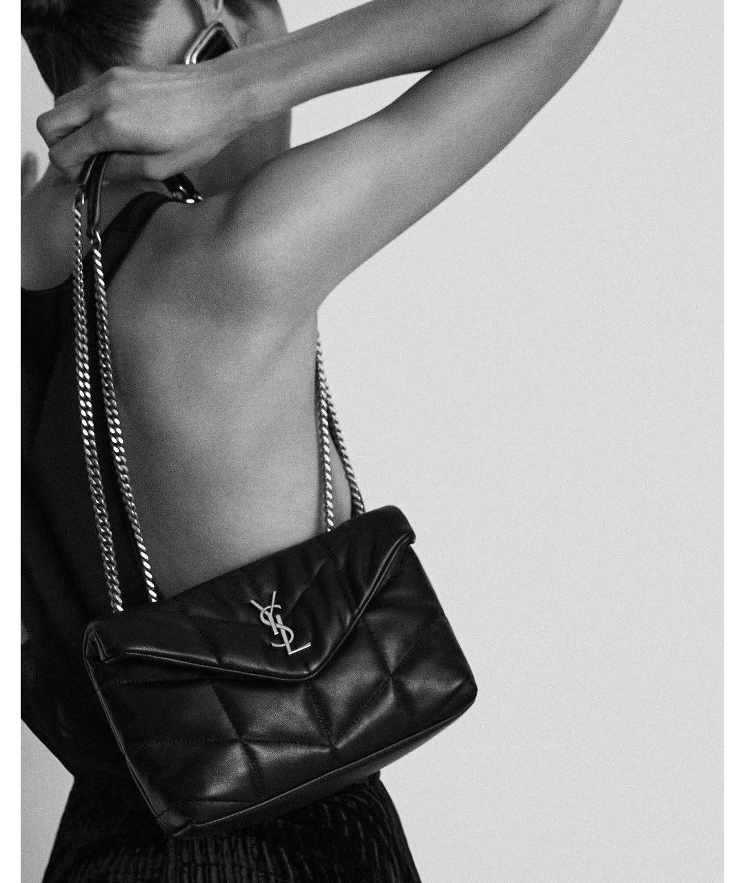 SAINT LAURENT Черная кожаная сумка через плечо, фото 3