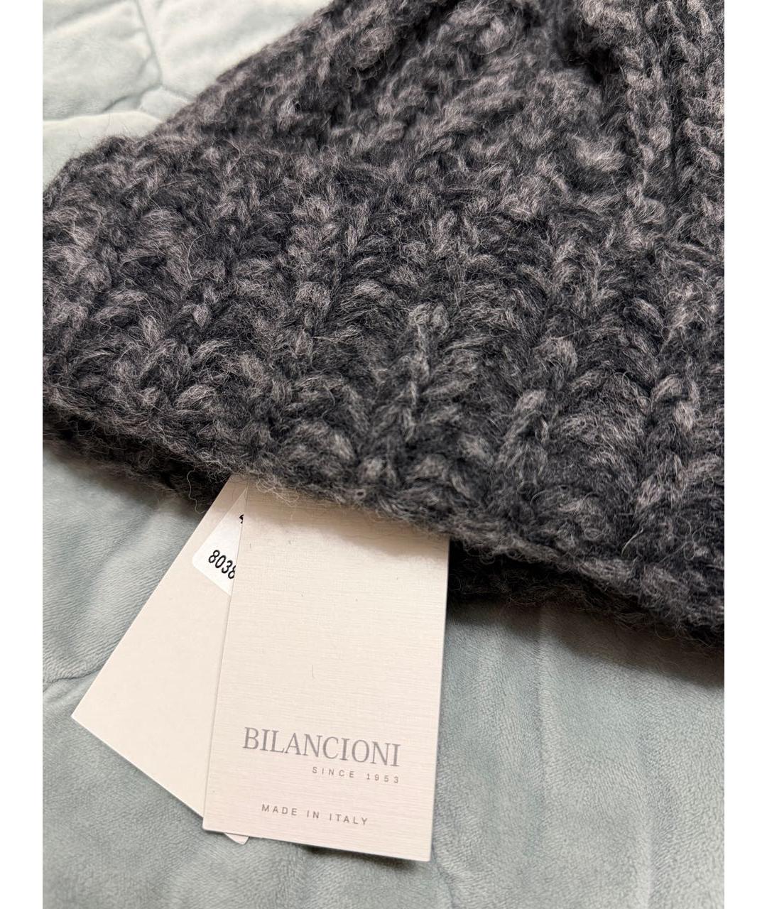BILANCIONI Серая шерстяная шапка, фото 5