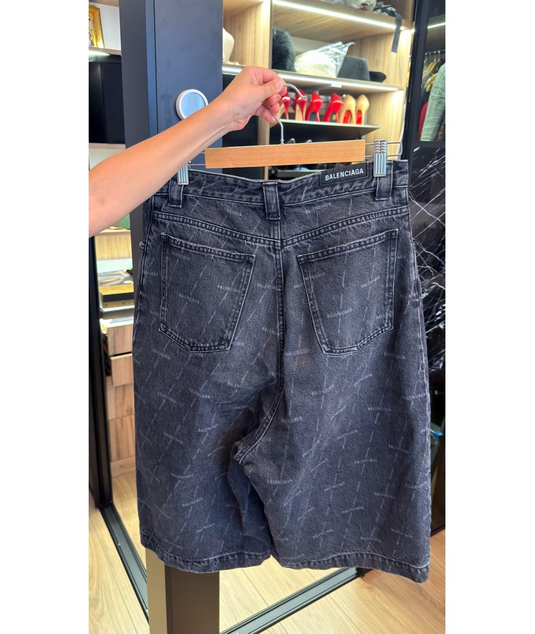 BALENCIAGA Черная деним юбка макси, фото 2