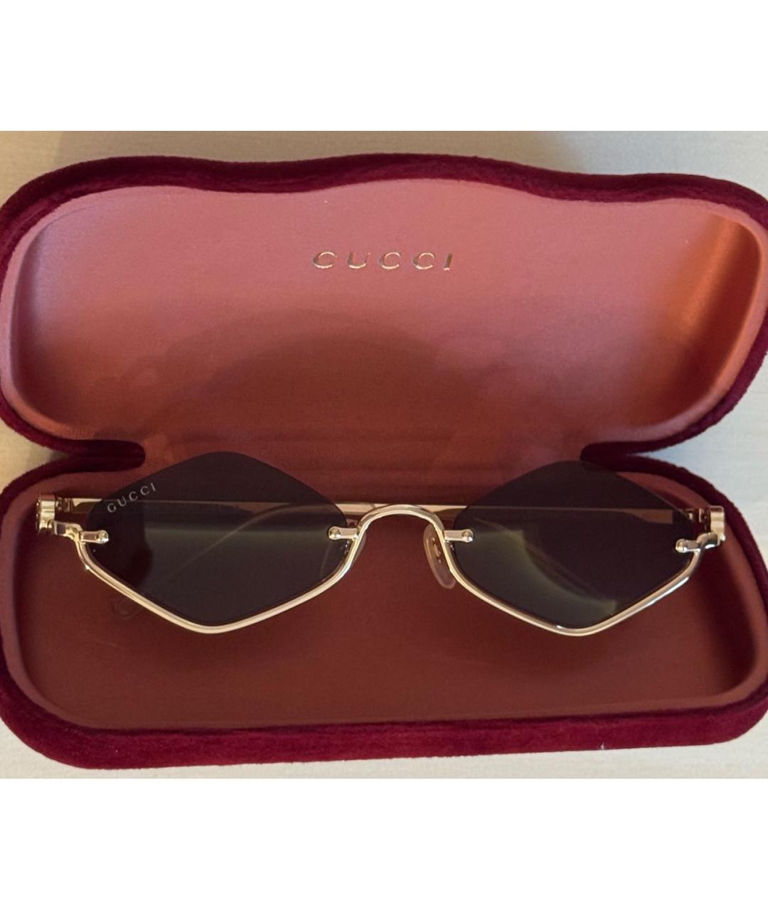 GUCCI Золотые солнцезащитные очки, фото 4