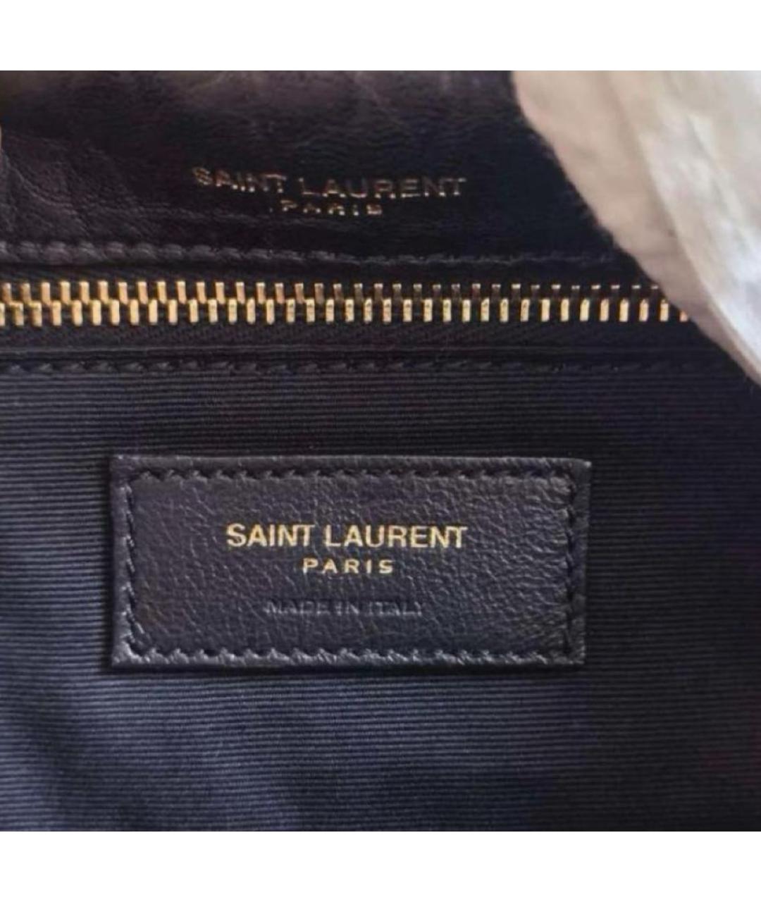SAINT LAURENT Черная кожаная сумка через плечо, фото 5