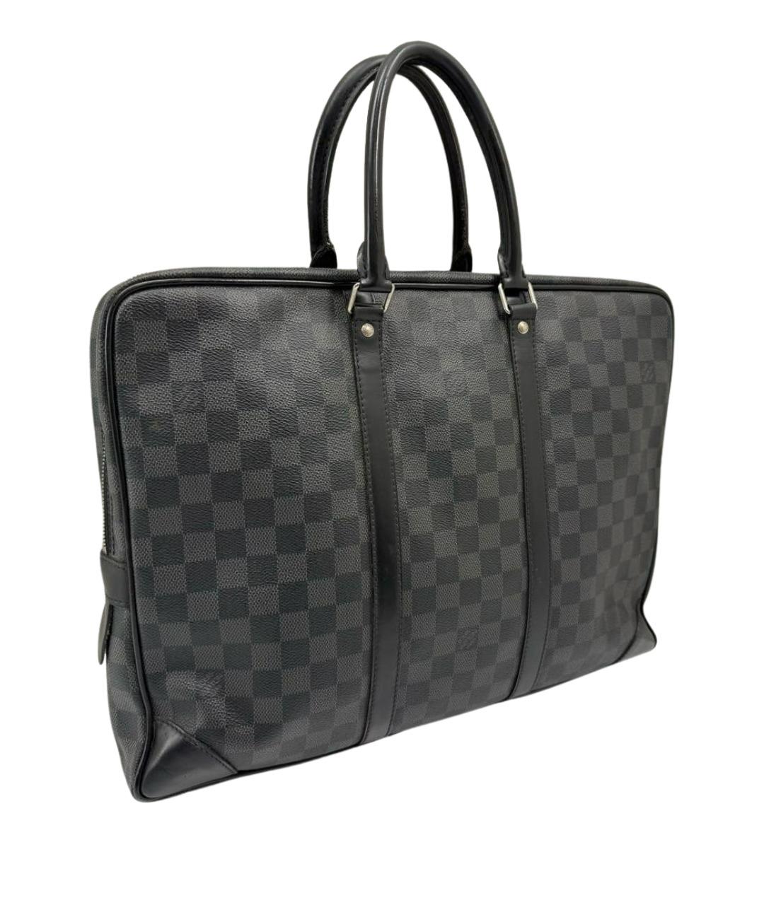 LOUIS VUITTON Серый портфель из канвы, фото 1