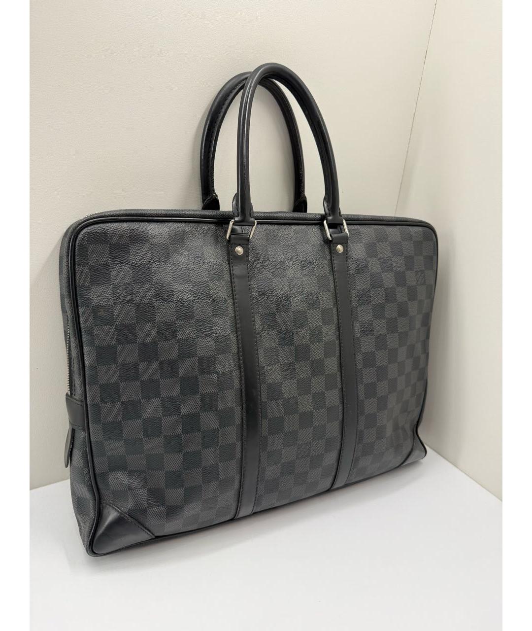 LOUIS VUITTON Серый портфель из канвы, фото 7