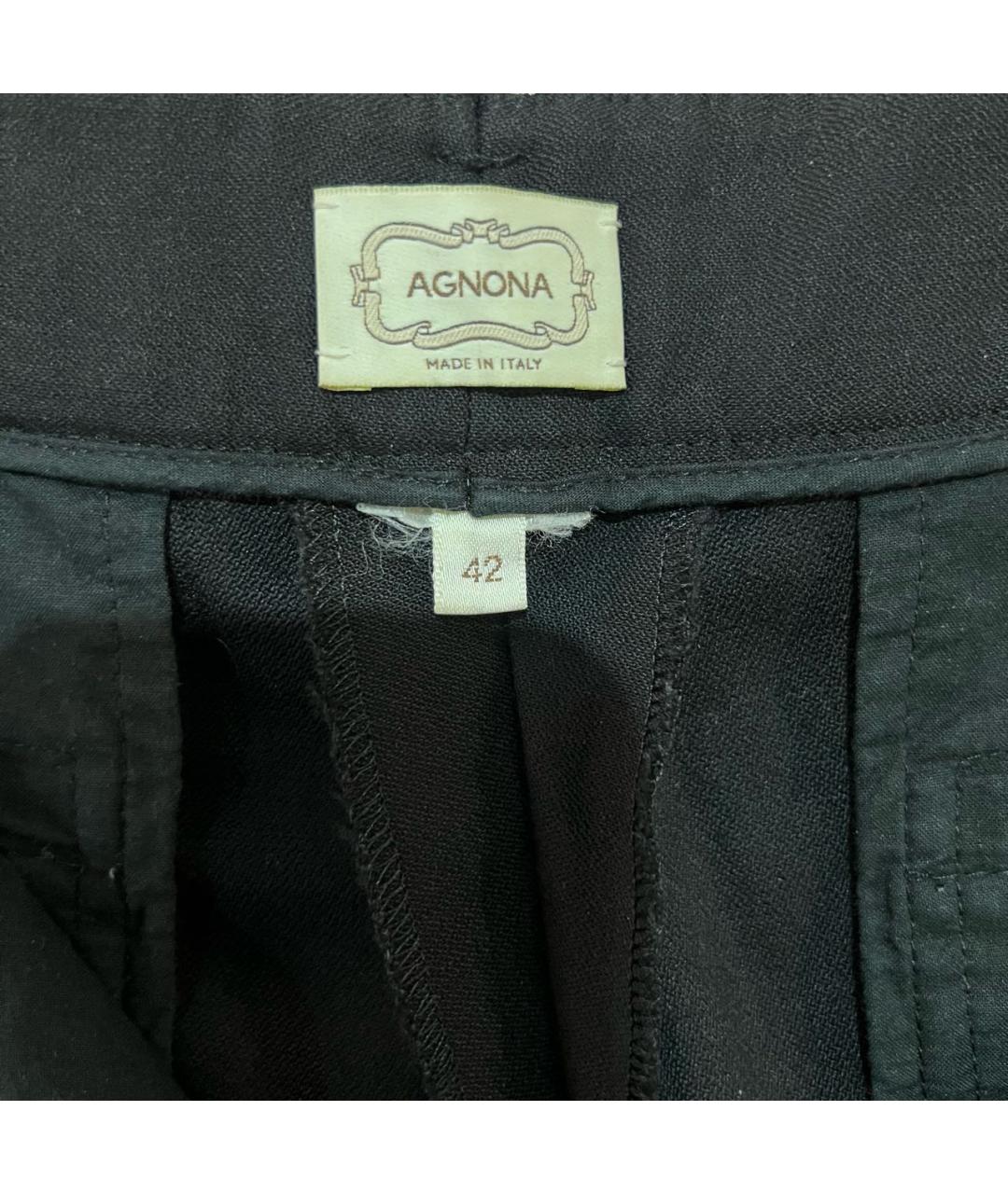AGNONA Черные шерстяные брюки узкие, фото 4