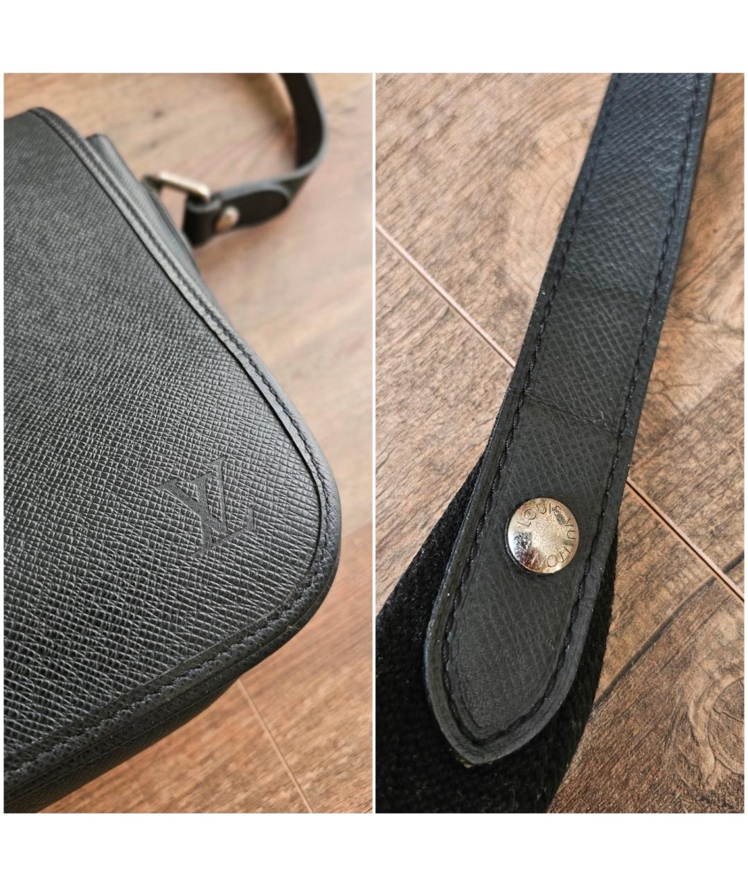 LOUIS VUITTON Черная кожаная сумка на плечо, фото 6