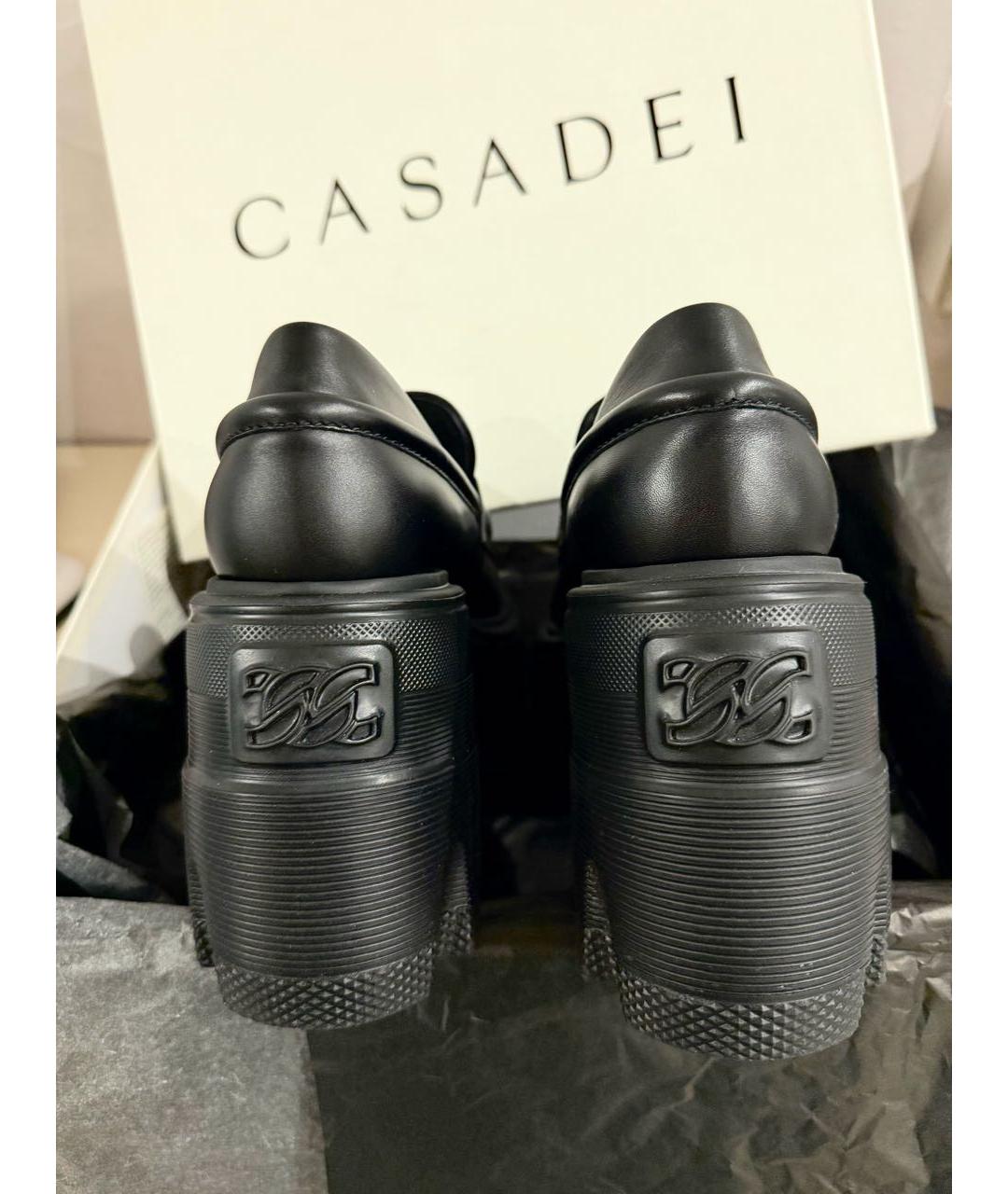 CASADEI Черные кожаные лоферы, фото 5