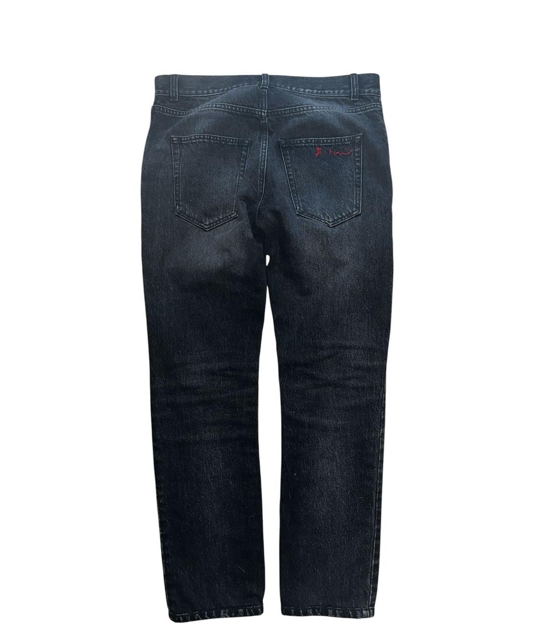 SAINT LAURENT Черные хлопковые джинсы скинни, фото 2