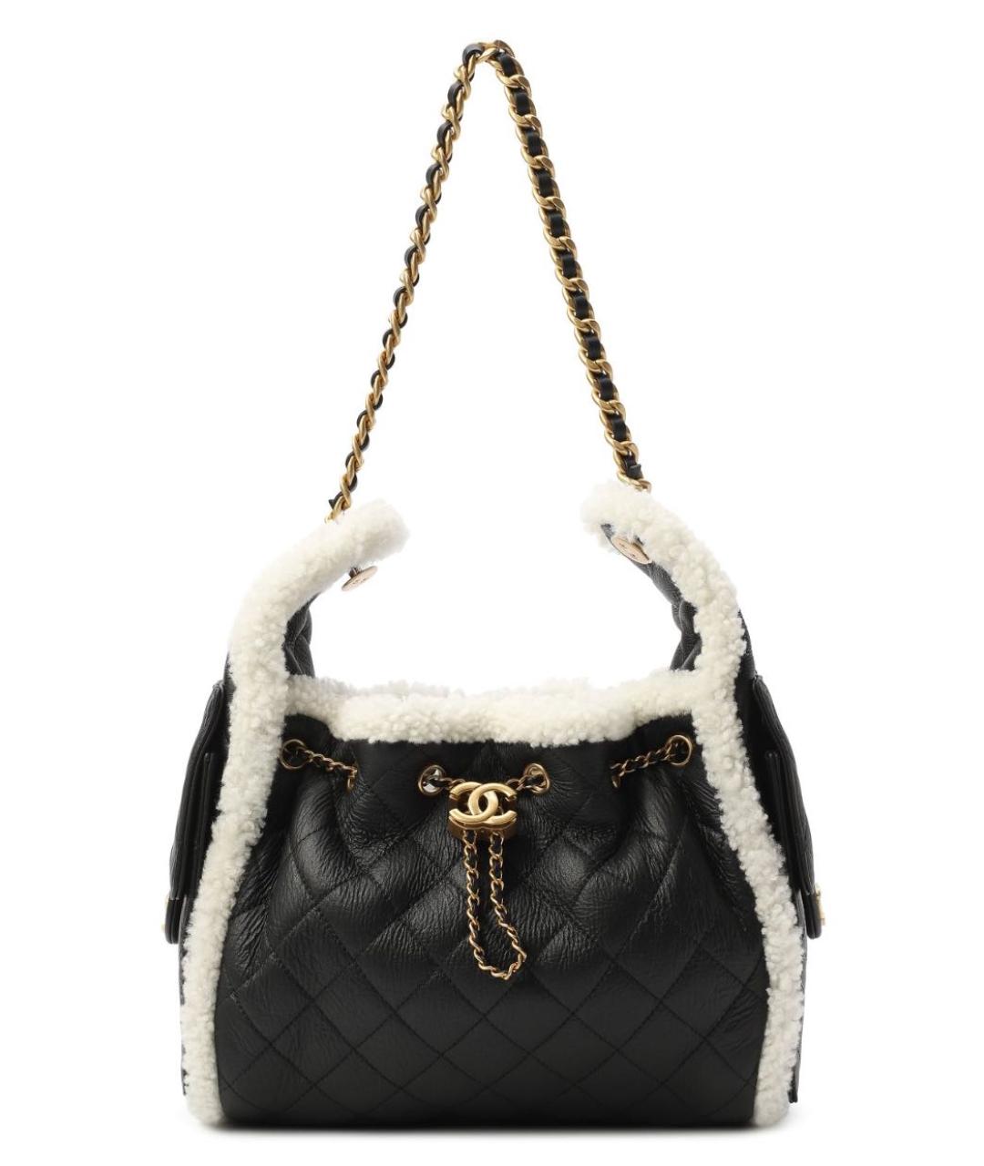 CHANEL Черная кожаная сумка с короткими ручками, фото 8