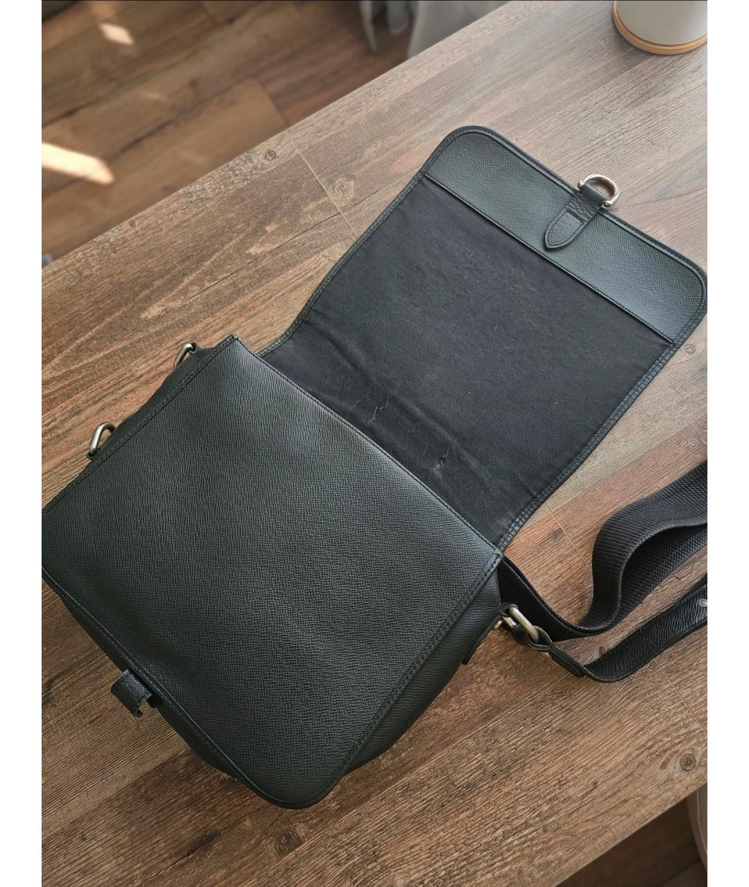 LOUIS VUITTON Черная кожаная сумка на плечо, фото 5