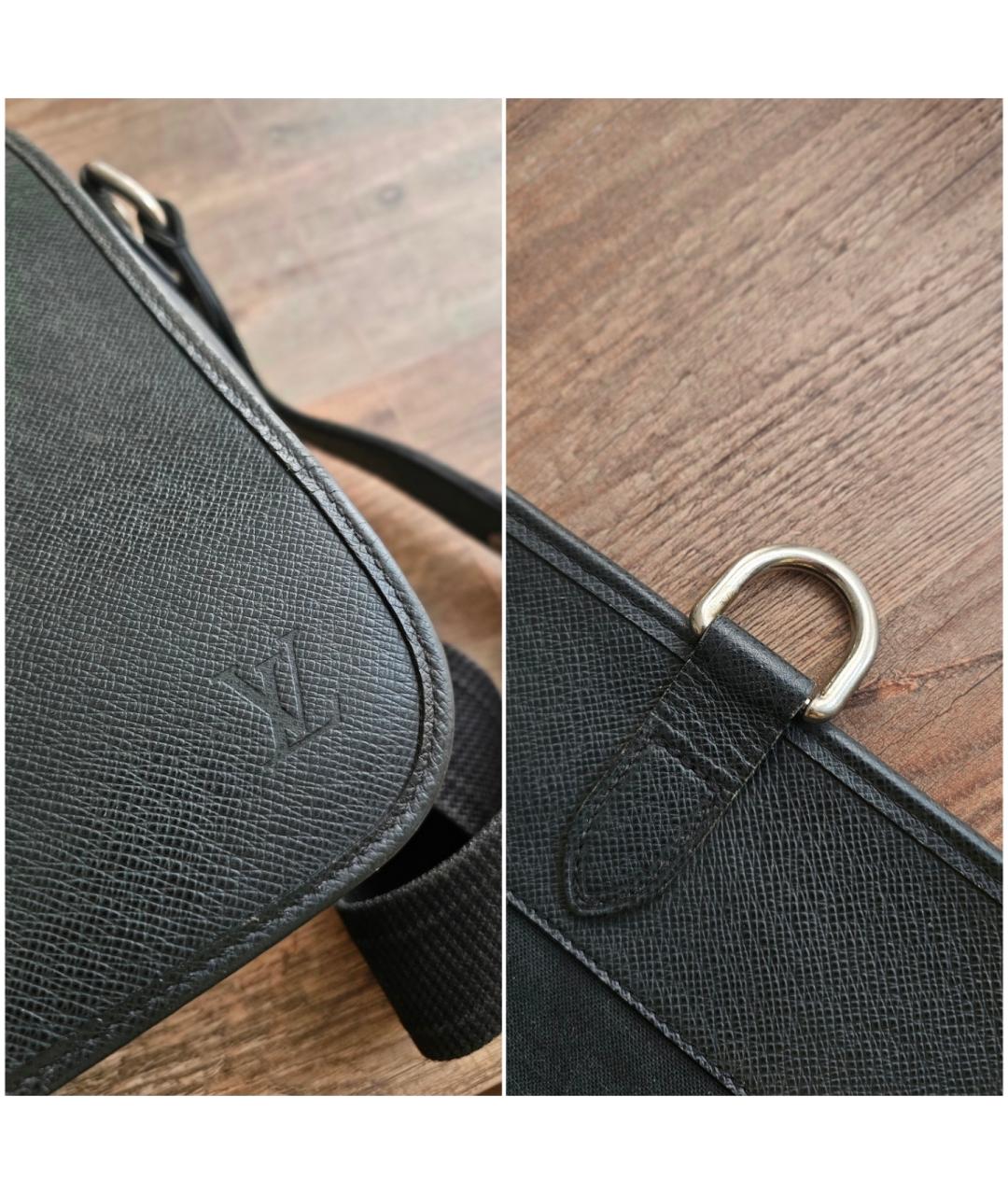LOUIS VUITTON Черная кожаная сумка на плечо, фото 6
