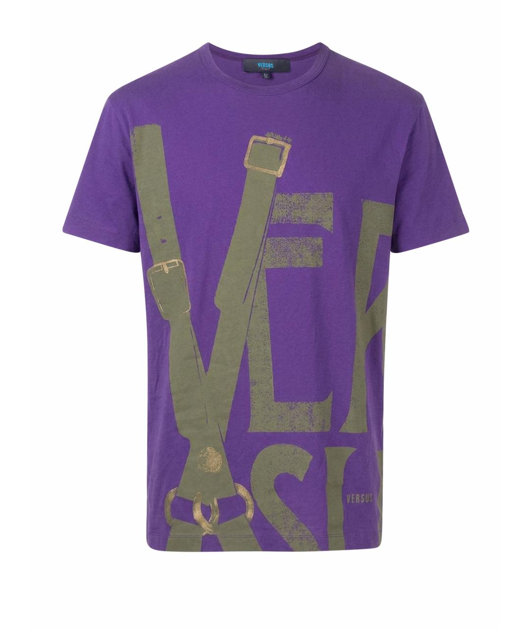 VERSACE Фиолетовая хлопковая футболка, фото 1