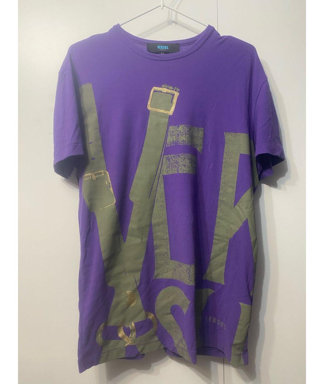 VERSACE Фиолетовая хлопковая футболка, фото 6