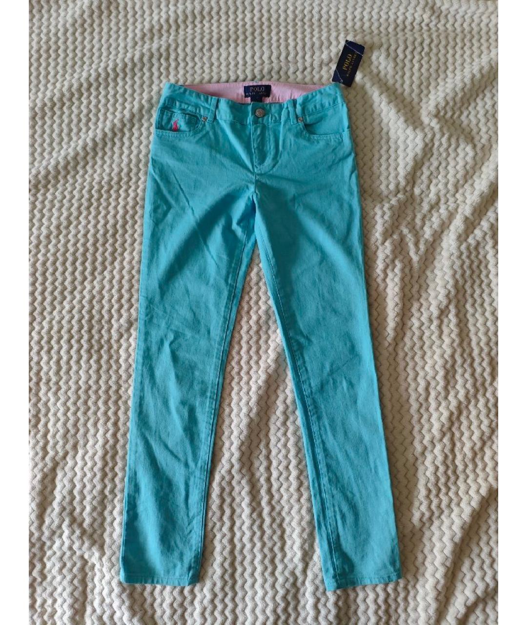 POLO RALPH LAUREN Бирюзовые хлопковые детские джинсы, фото 6