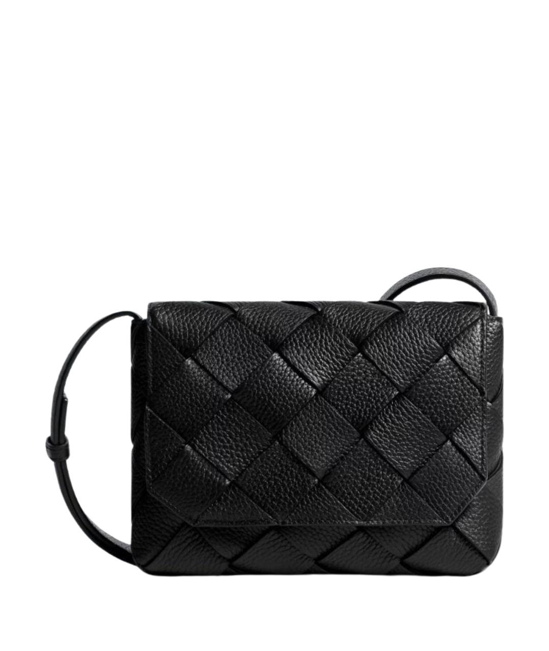 BOTTEGA VENETA Черная кожаная сумка на плечо, фото 1