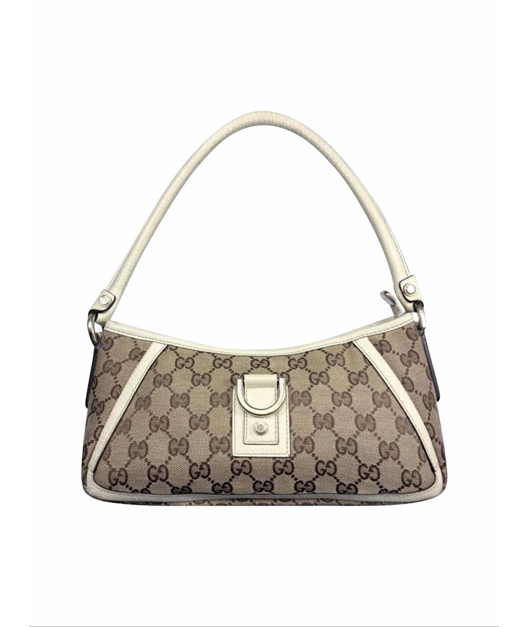 GUCCI Бежевая сумка с короткими ручками из канвы, фото 1