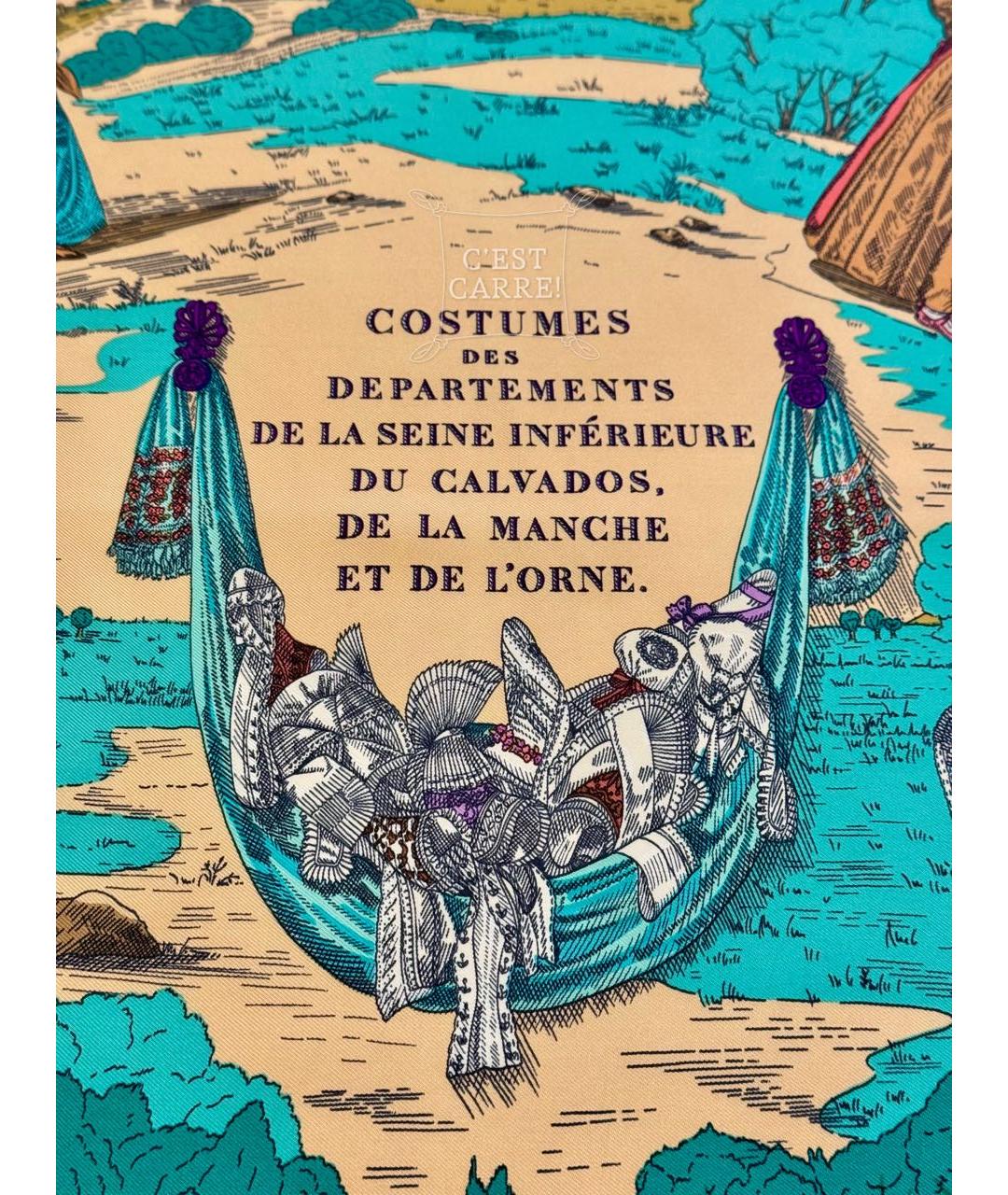HERMES Фуксия шелковый шарф, фото 4