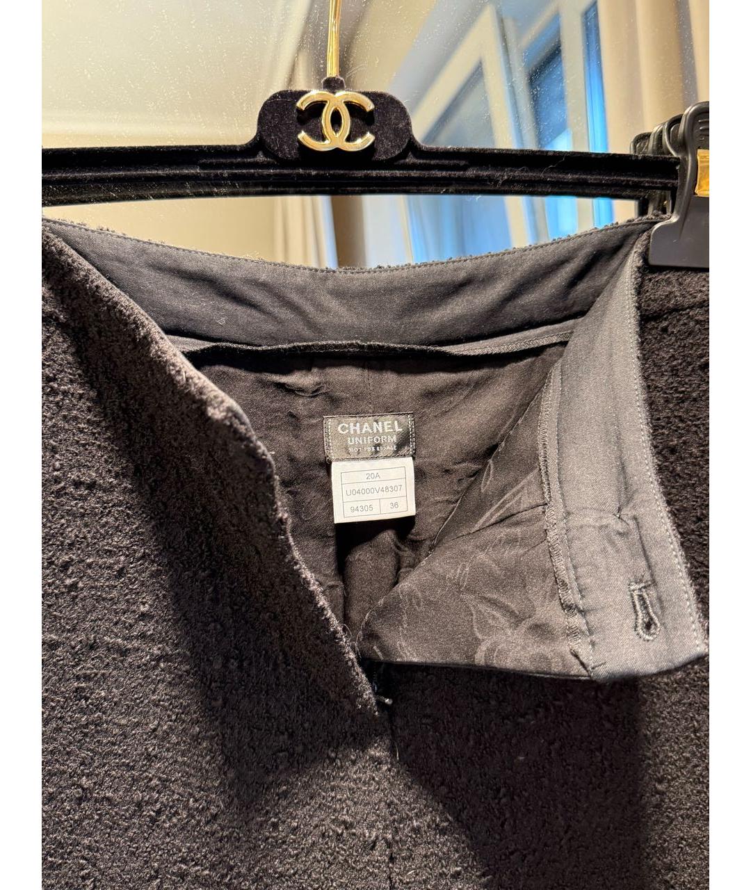 CHANEL Черные шерстяные брюки широкие, фото 2