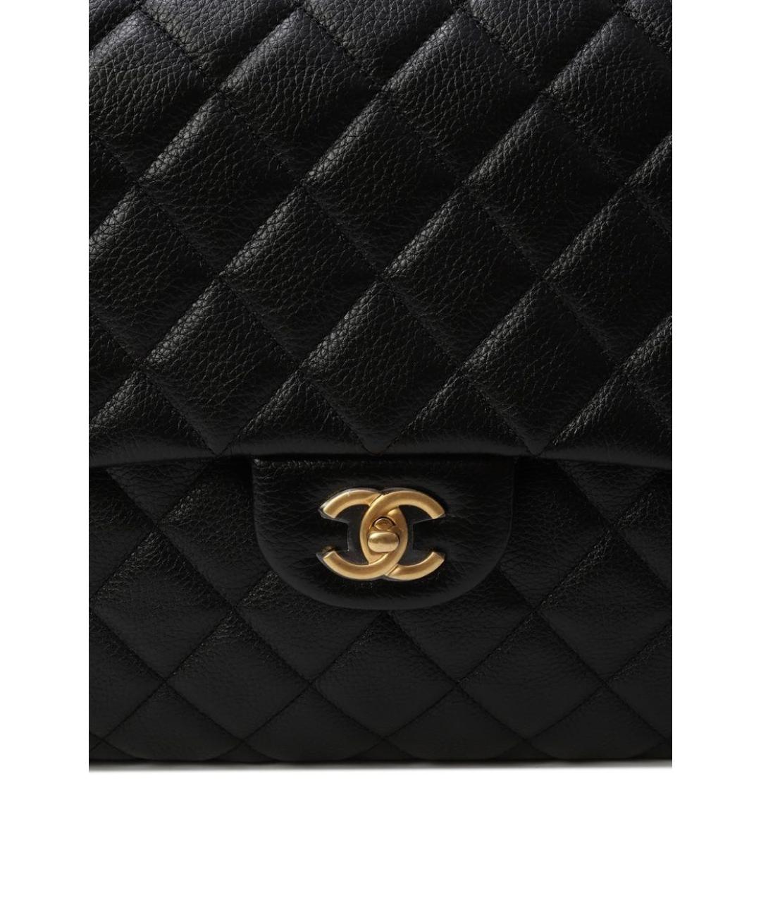 CHANEL Черная кожаная сумка с короткими ручками, фото 6