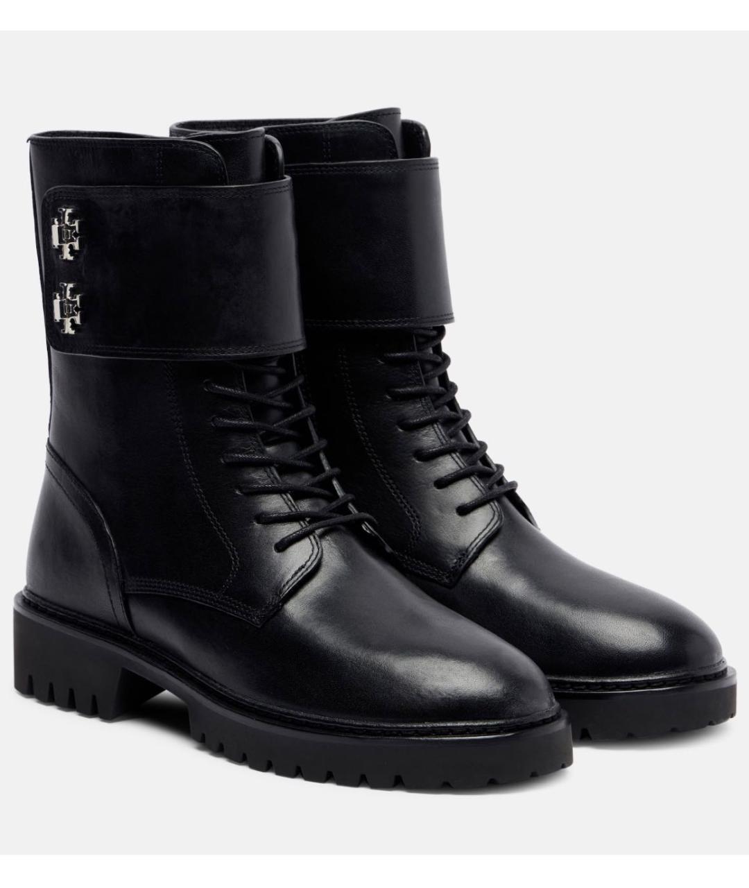 TORY BURCH Черные кожаные ботинки, фото 7
