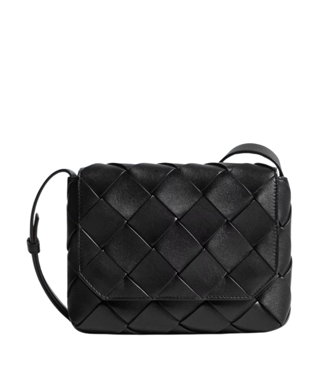 BOTTEGA VENETA Черная кожаная сумка на плечо, фото 1