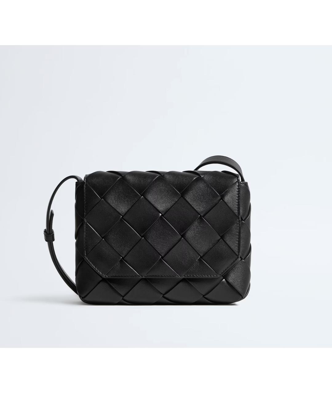 BOTTEGA VENETA Черная кожаная сумка на плечо, фото 4