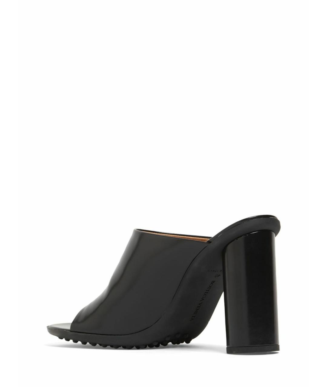 BOTTEGA VENETA Черные кожаные мюли, фото 3