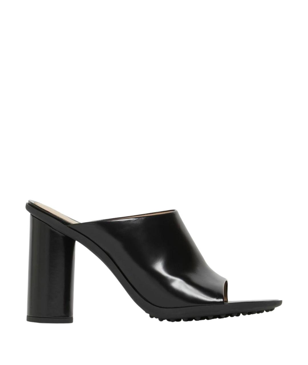 BOTTEGA VENETA Черные кожаные мюли, фото 1