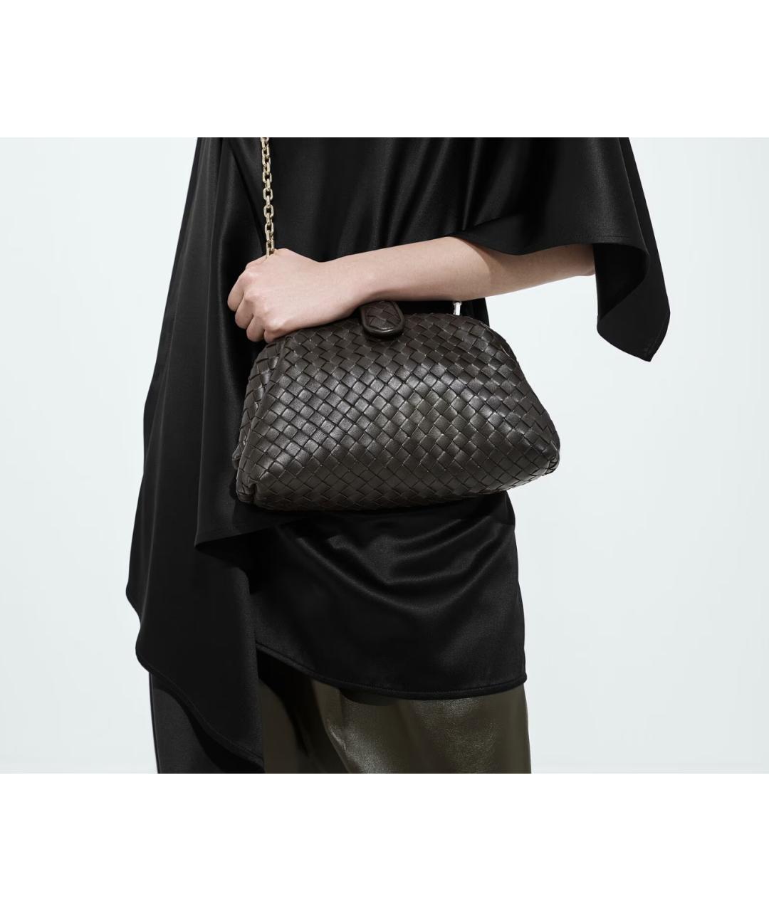 BOTTEGA VENETA Черная кожаная сумка через плечо, фото 2