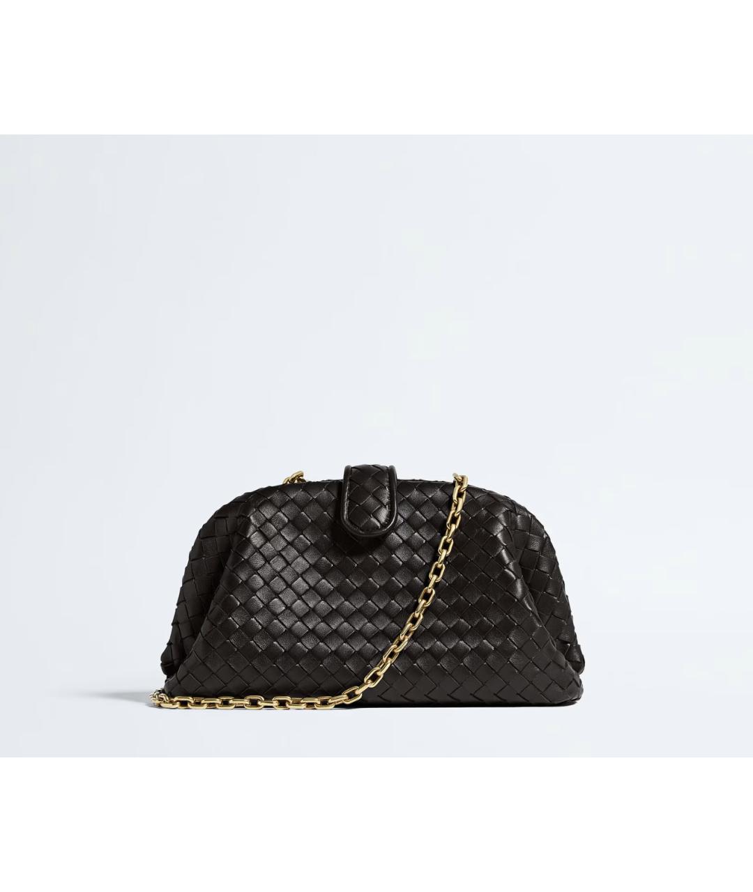 BOTTEGA VENETA Черная кожаная сумка через плечо, фото 4