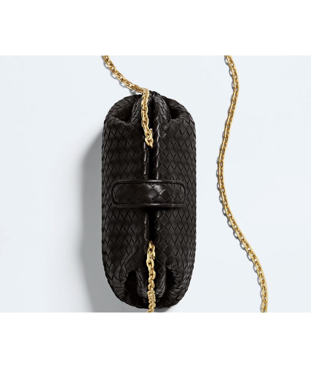 BOTTEGA VENETA Черная кожаная сумка через плечо, фото 3