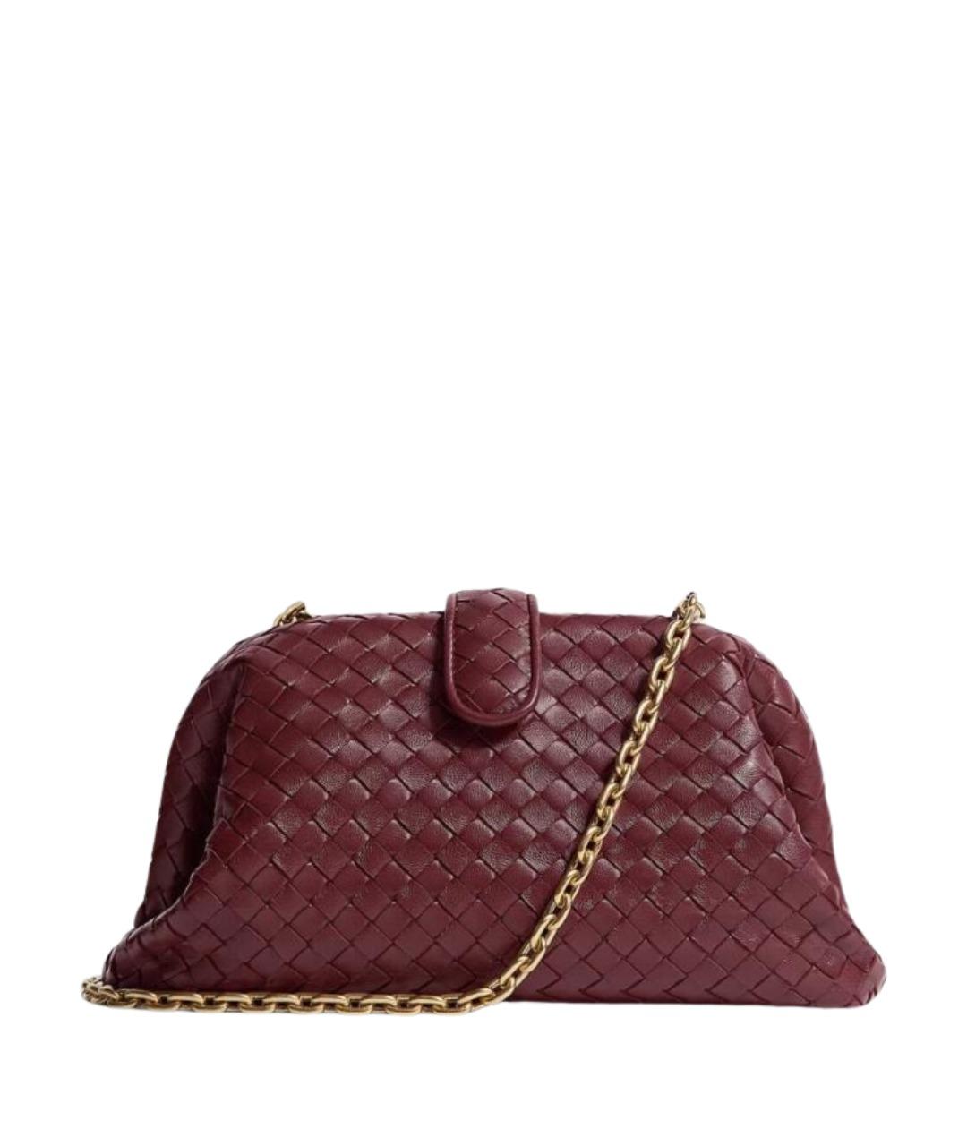 BOTTEGA VENETA Бордовая кожаная сумка через плечо, фото 1
